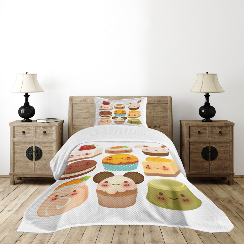 Baked Goods with Smileys Bedspread Set