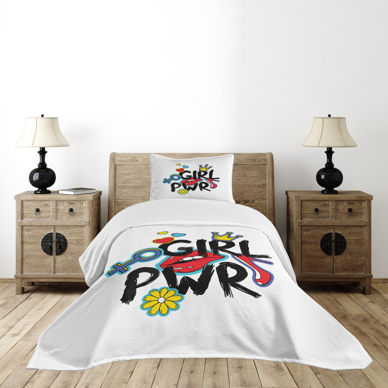 Girl Power with a Crown Bedspread Set