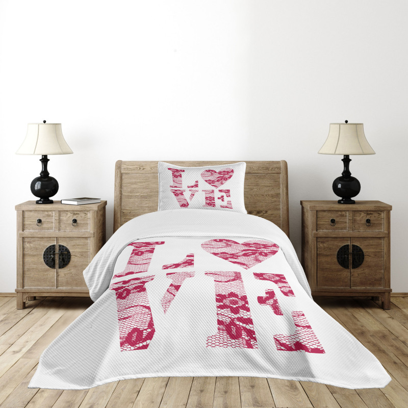 Word Love Vintage Bedspread Set