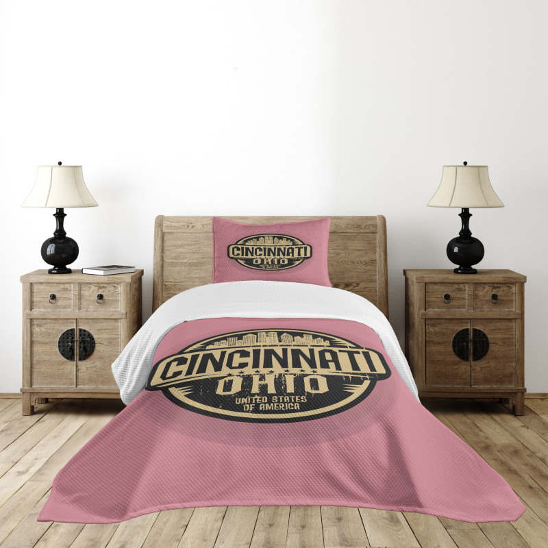 Stamp with Funky Font Bedspread Set