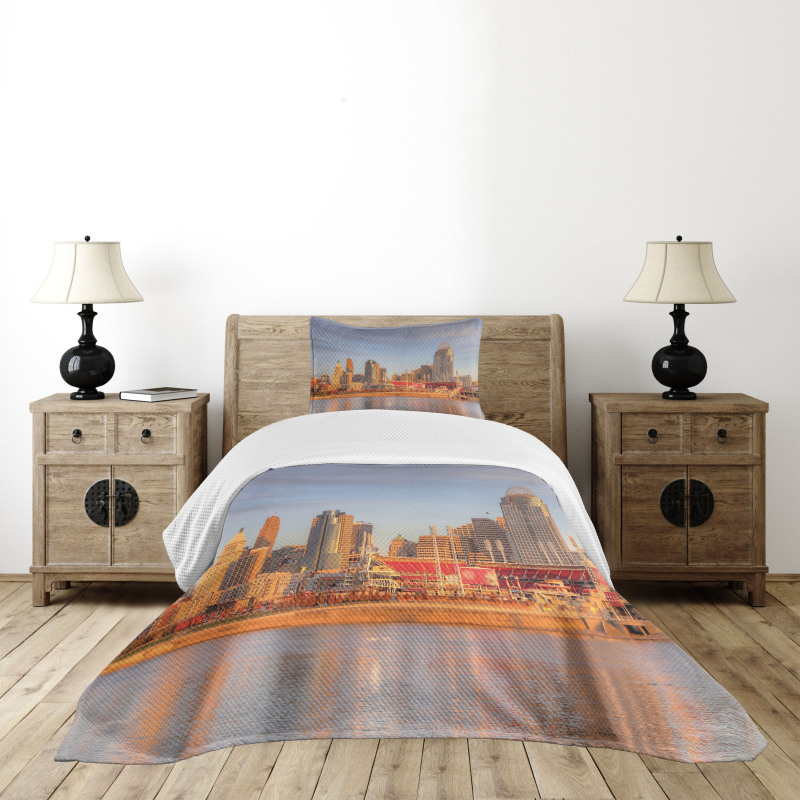 Buildings near Stadium Bedspread Set