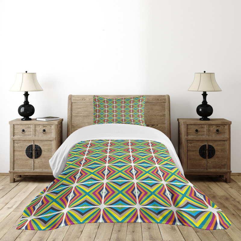 Contemporary Vivid Fractal Bedspread Set