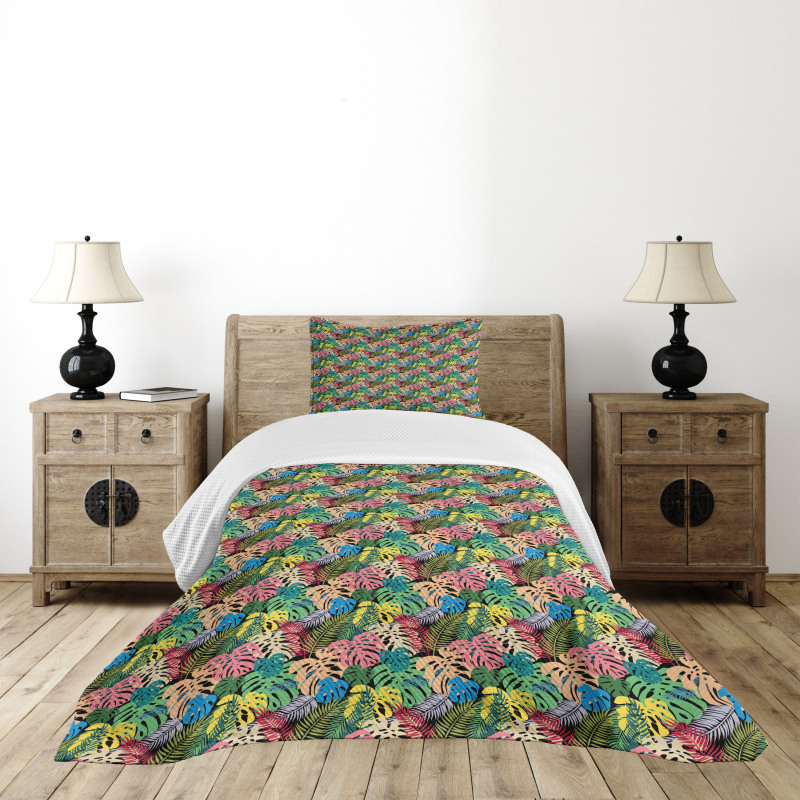 Rainbow Colored Hawaiian Bedspread Set