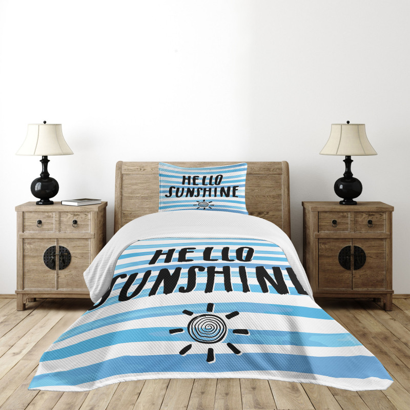 Typographic Stripes Bedspread Set