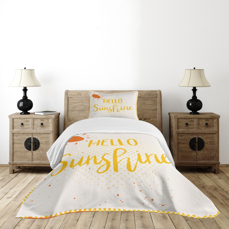 Halftone Dots Words Bedspread Set