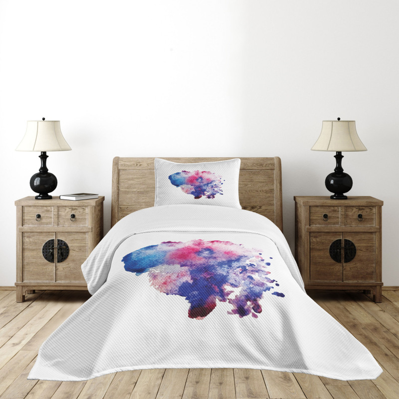 Watercolor Splash Abstract Bedspread Set