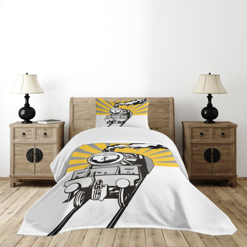 Locomotive Sunburst Effect Bedspread Set