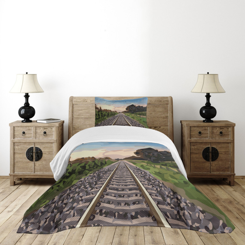 Stones and Road Tracks Bedspread Set