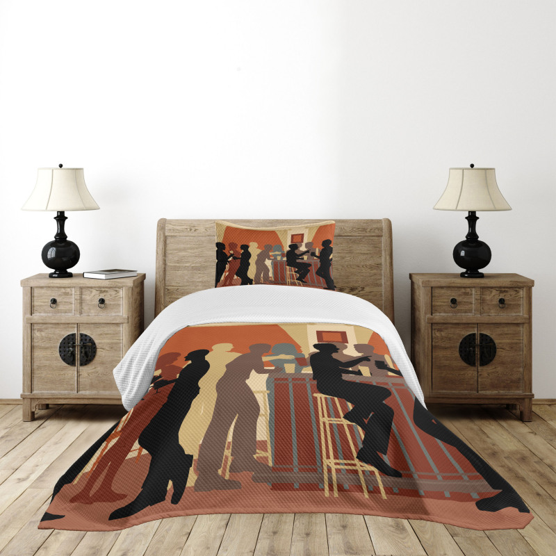 Night out with Friends Theme Bedspread Set