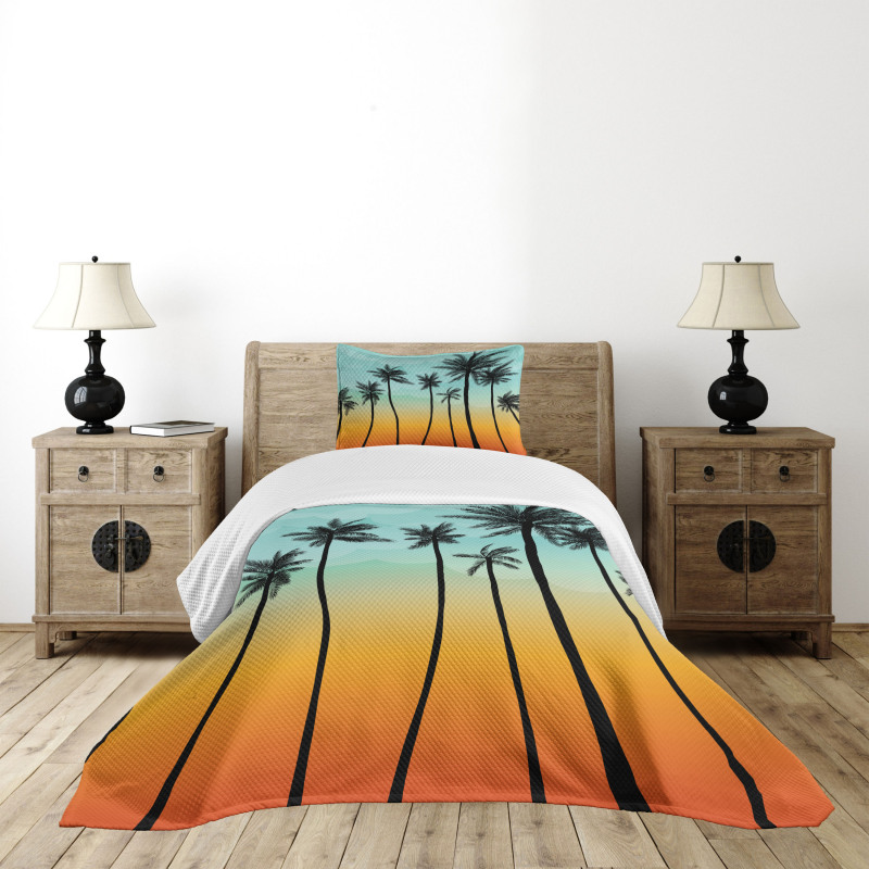 Ombre Effect Landscape Bedspread Set