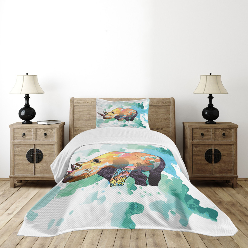 Watercolor Animal Wilderness Bedspread Set