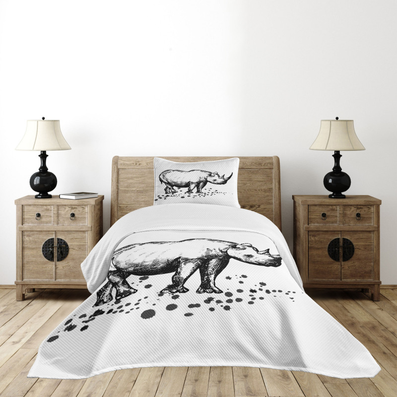 Animal with Paint Splashes Bedspread Set