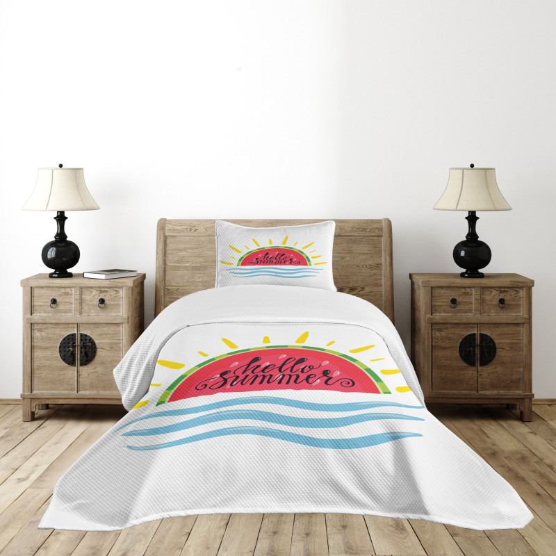 Watermelon Slice Motif Bedspread Set