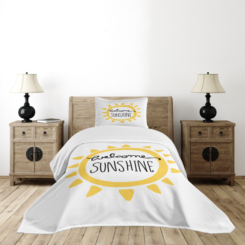 Welcome Sunshine Simplistic Bedspread Set