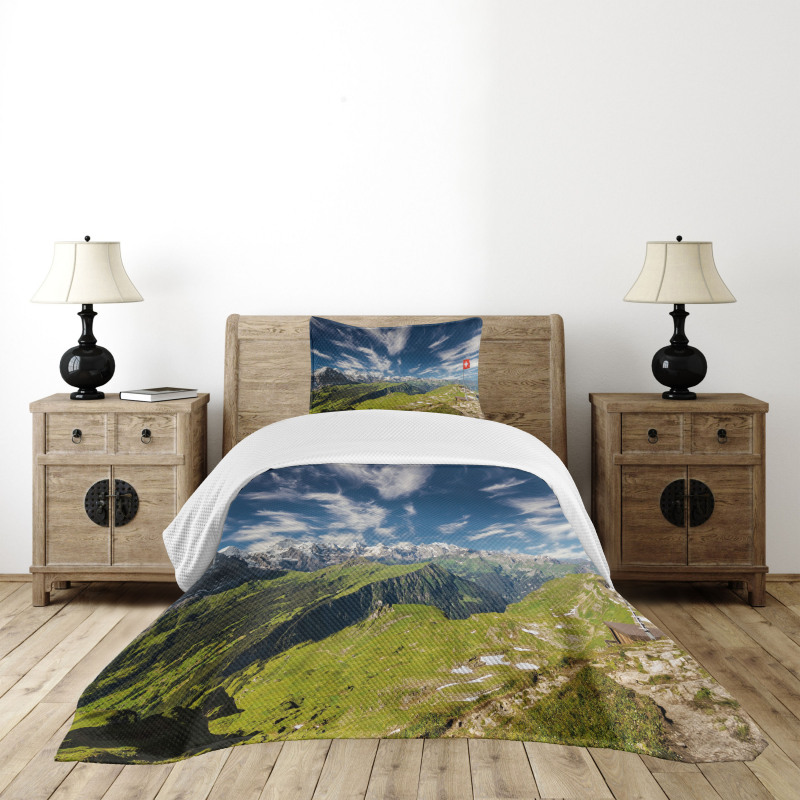 View of the Swiss Alps Bedspread Set