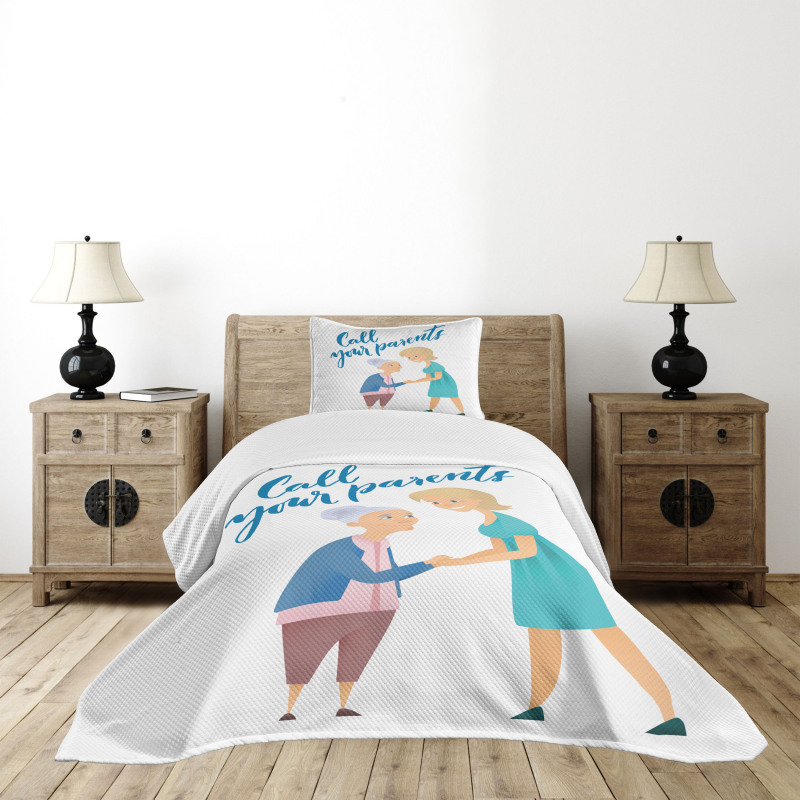 Woman and Mother Design Bedspread Set