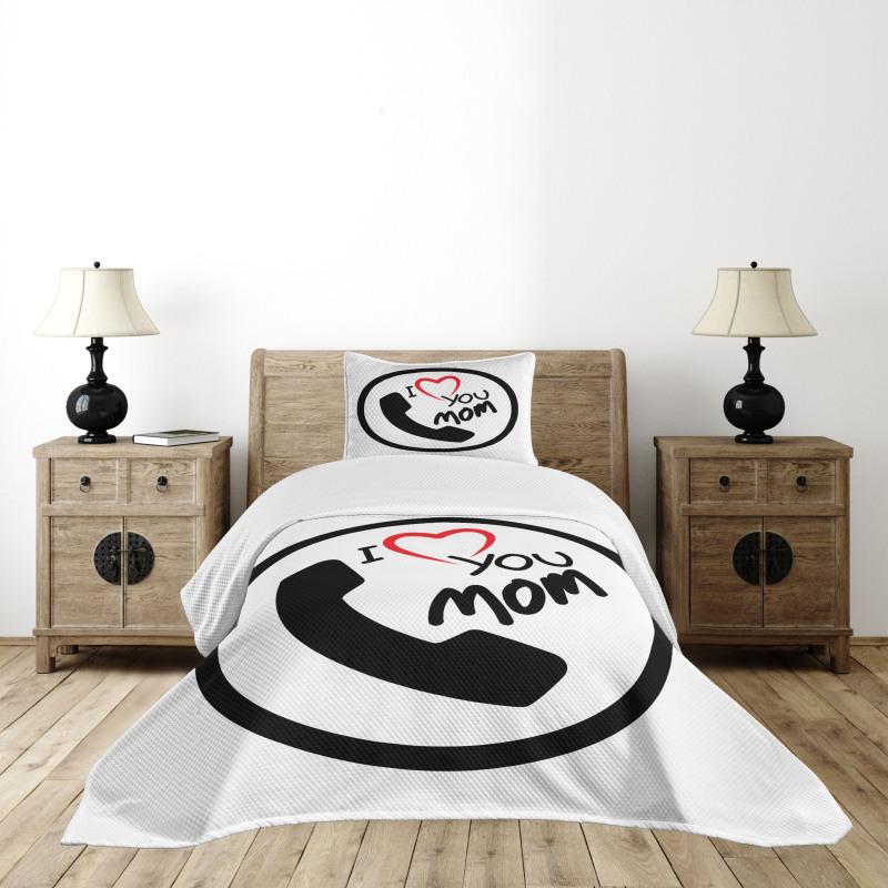 I Love You Mom Message Bedspread Set