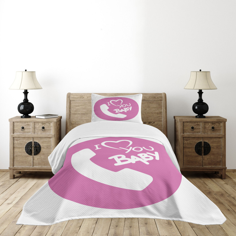 I Love You Baby Message Bedspread Set