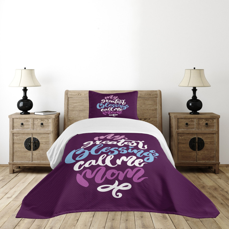 Calligraphic Message Mother Bedspread Set