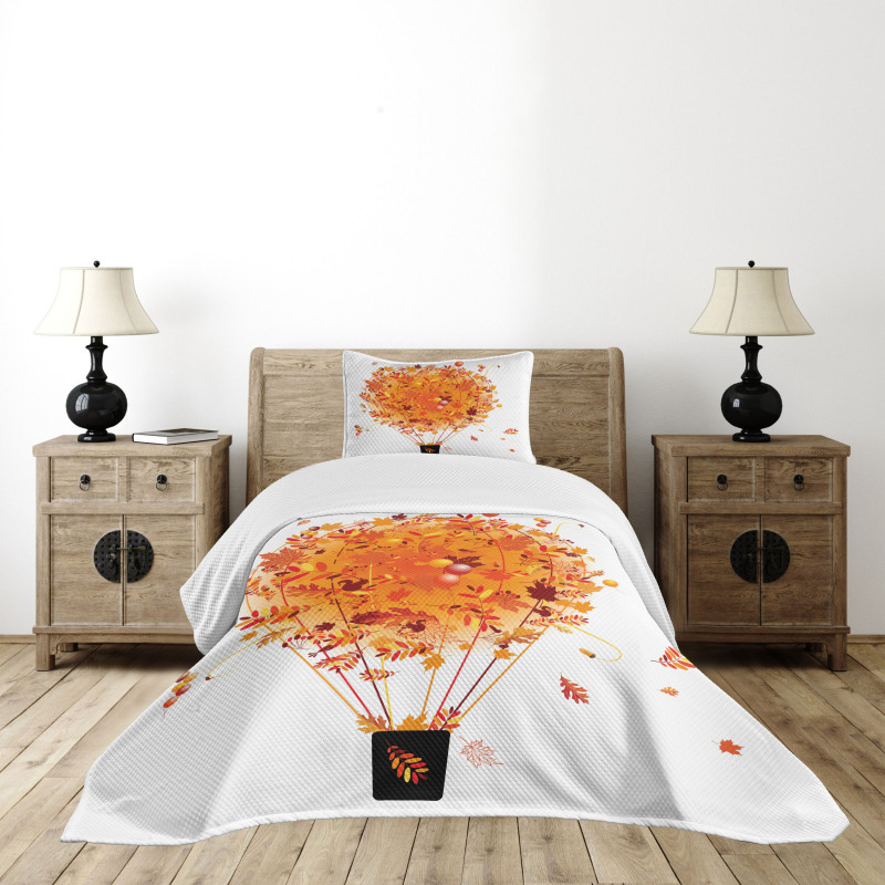 Autumn Concept Air Balloon Bedspread Set