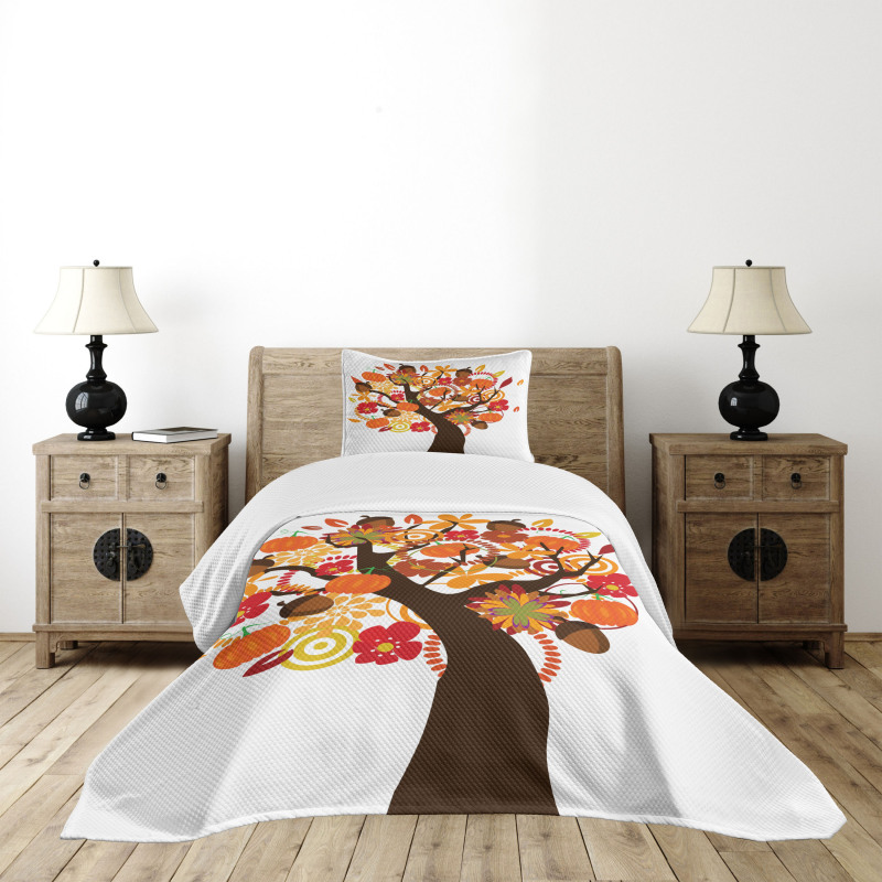 Tree Fall Elements Harvest Bedspread Set