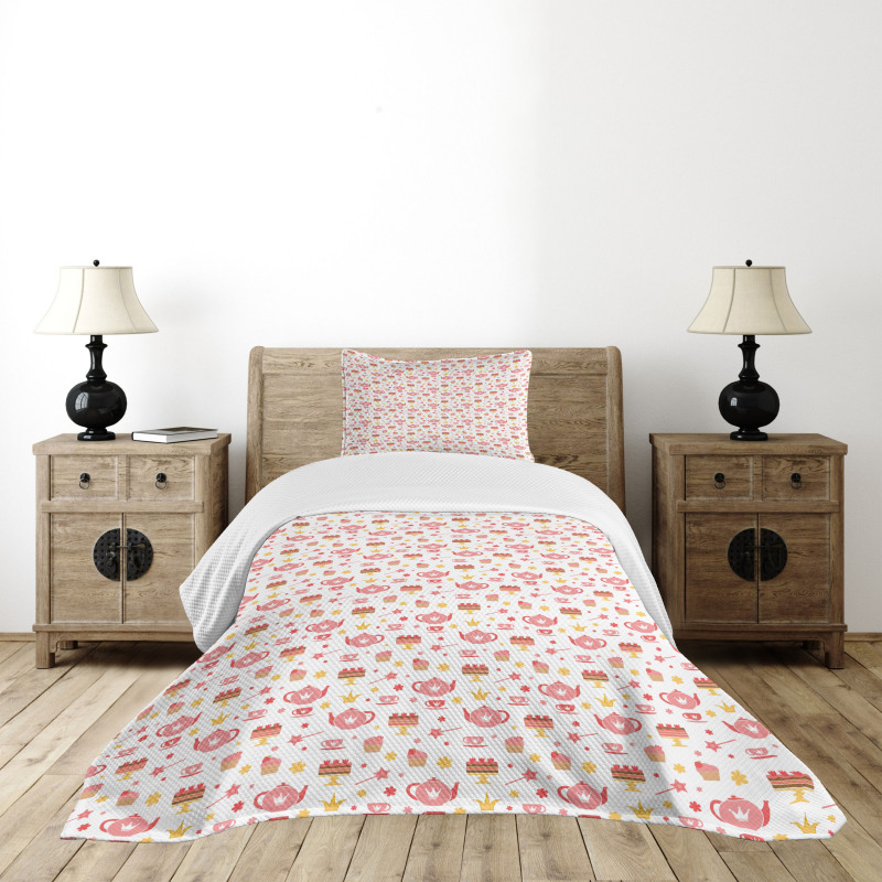 Flora Royal Tea Set Print Bedspread Set