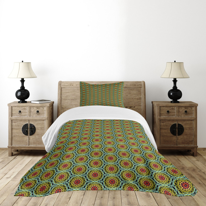 Colorful Bohemian Patterns Bedspread Set