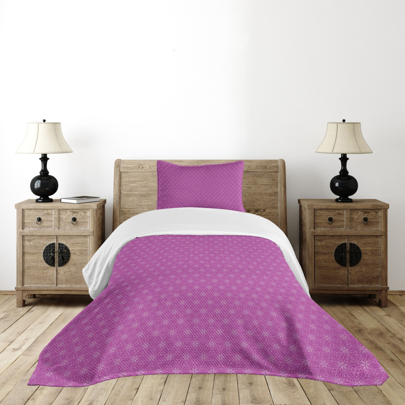 Floral Lace Looking Triangle Bedspread Set