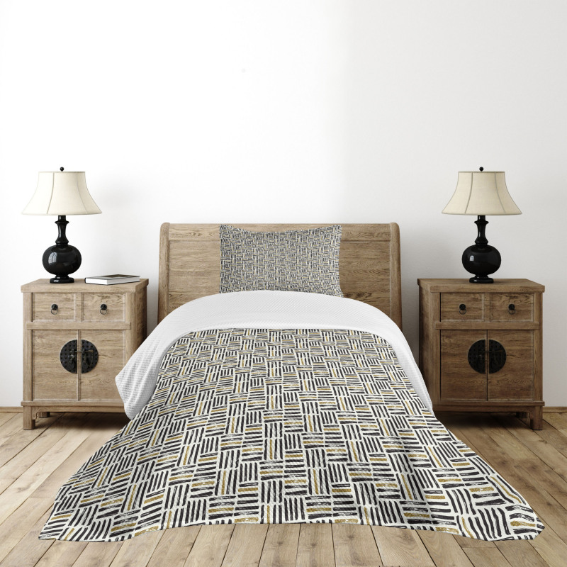 Brushstroke Modern Strips Bedspread Set