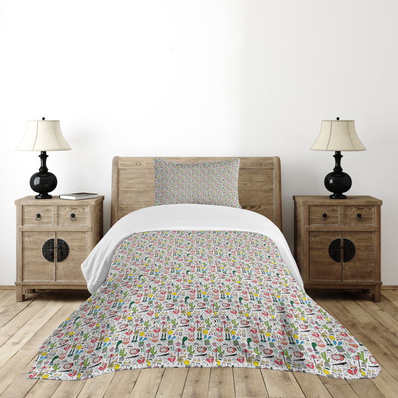 Chaotic Composition Objects Bedspread Set