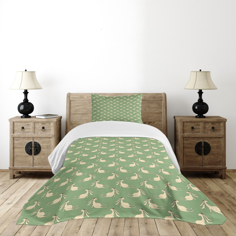 Childish Theme Hare Long Ear Bedspread Set