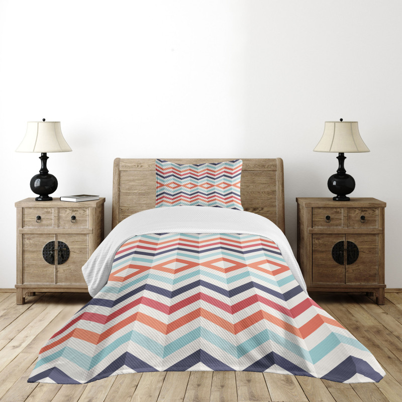 Zigzag Lines Stripes Bedspread Set