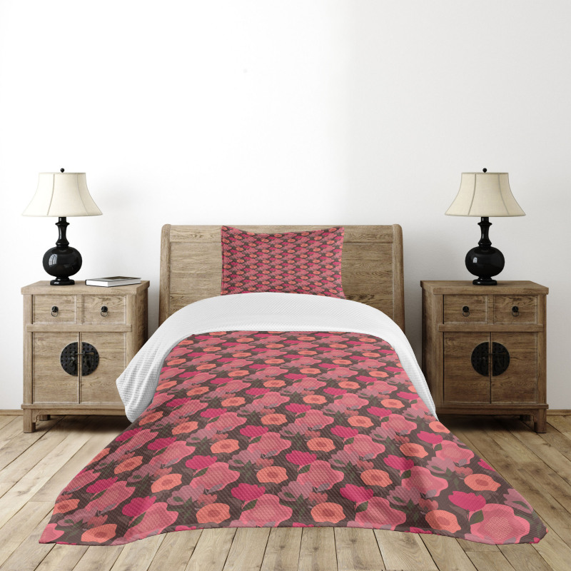 Abstract Wild Meadow Flora Bedspread Set