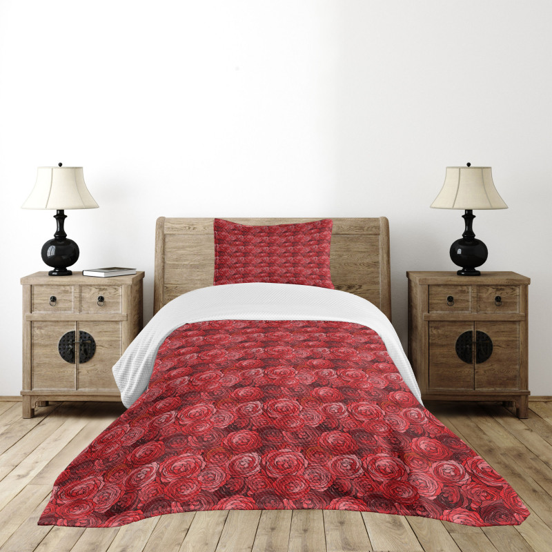 Petals in Warm Color Palette Bedspread Set