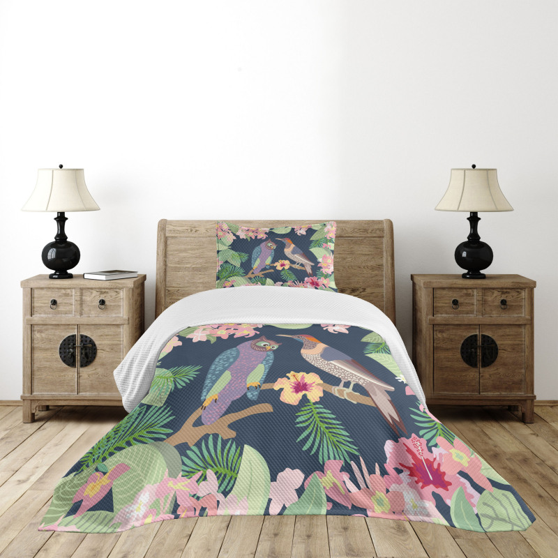 Exotic Birds Owl Avian Bedspread Set