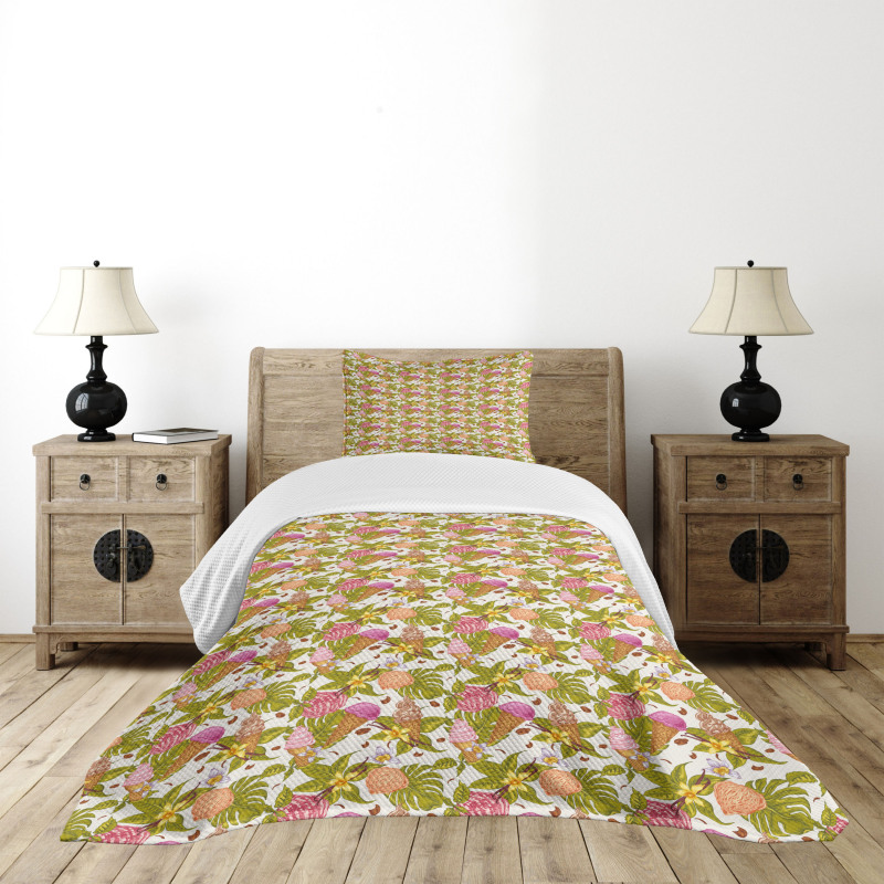 Tropic Botany and Scoops Bedspread Set