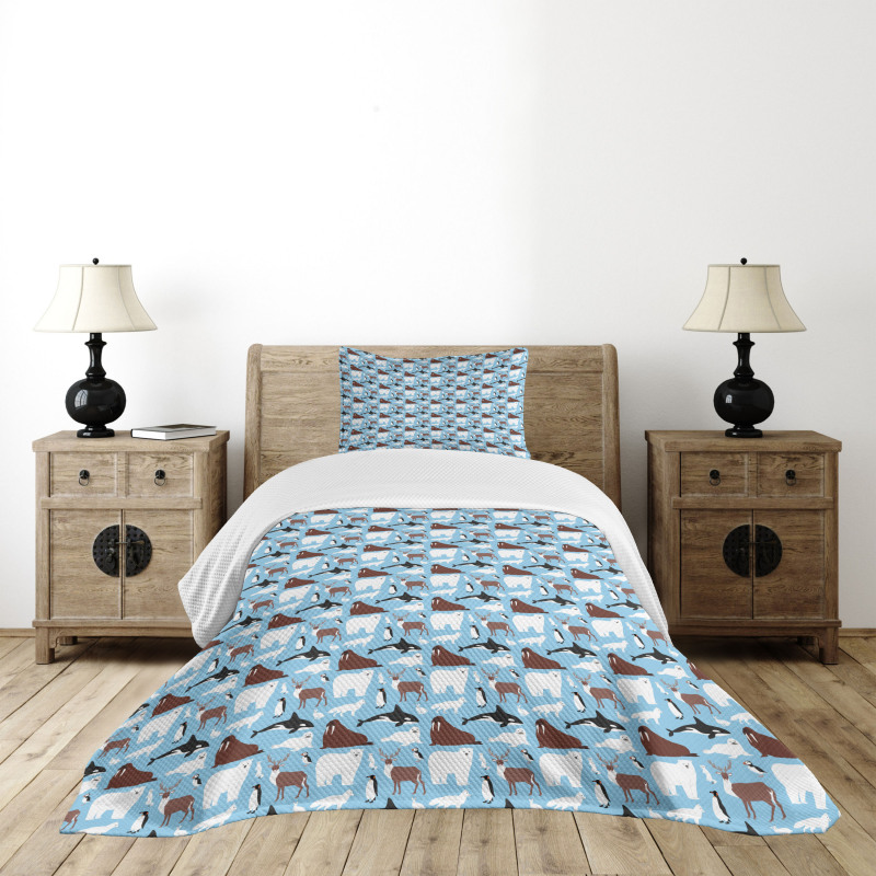 Arctic Animals Aquatic Bedspread Set