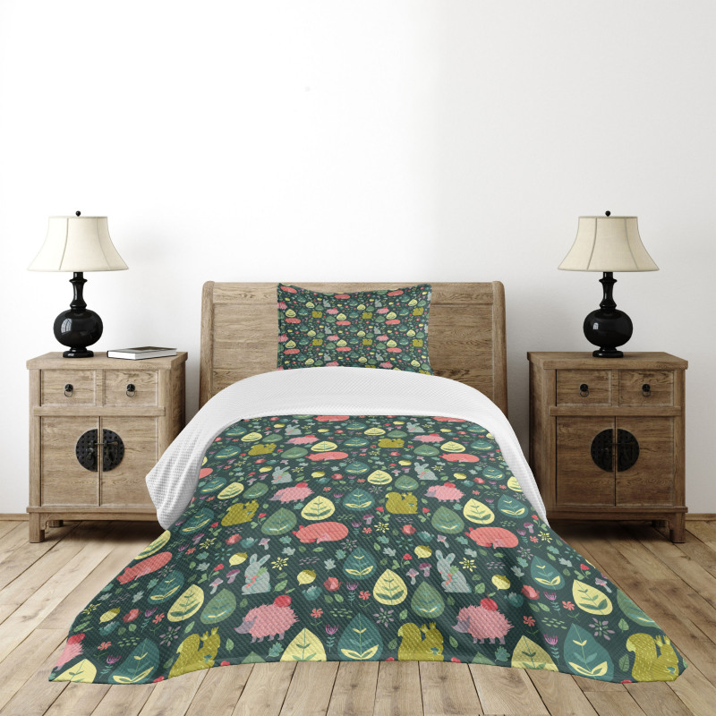 Bunny Fox Squirrel Bedspread Set