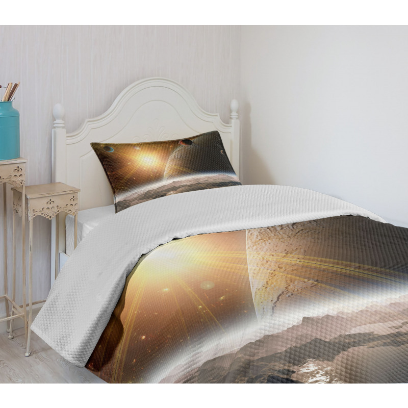 Moons Universe Earth Bedspread Set