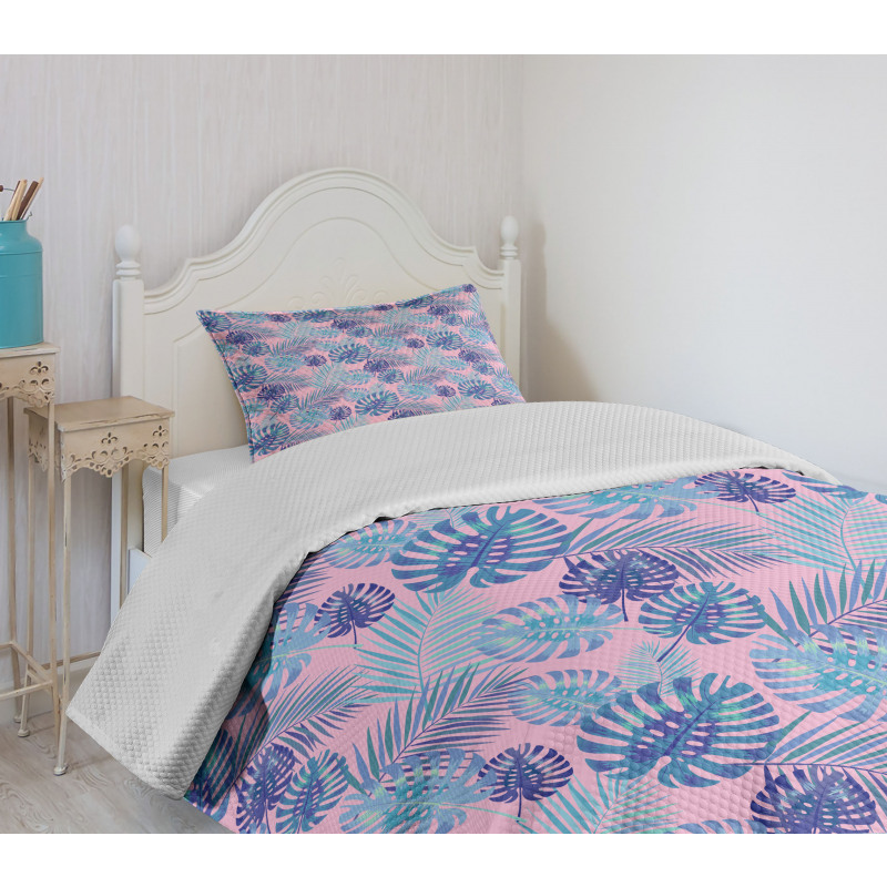 Hawaiian Party Botanical Art Bedspread Set