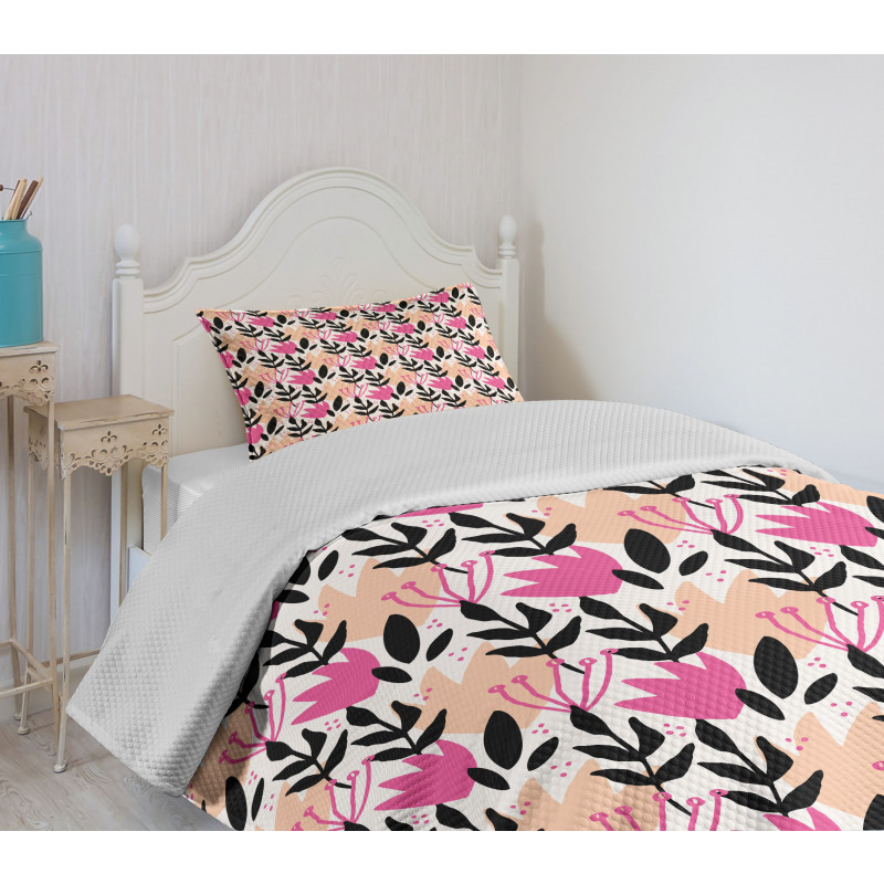 Creative Botanical Motif Bedspread Set