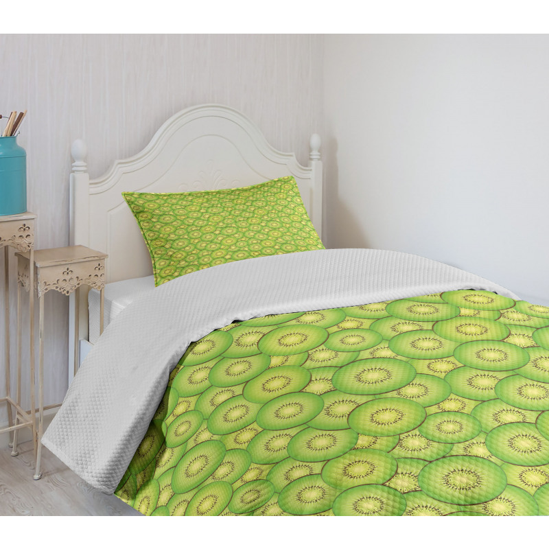 Exotic Fruit Slices Pattern Bedspread Set