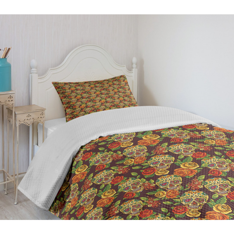 Diamond Flowers Leaves Bedspread Set