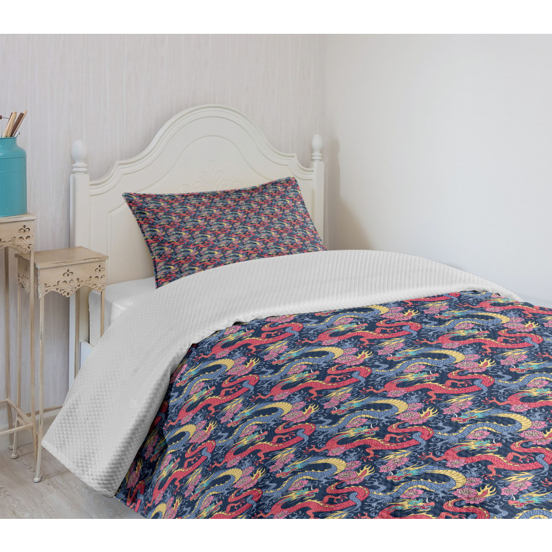 Highly Ornamented Floral Bedspread Set