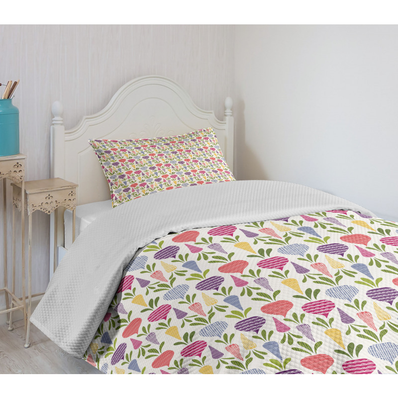 Beetroot and Carrot Arr Bedspread Set