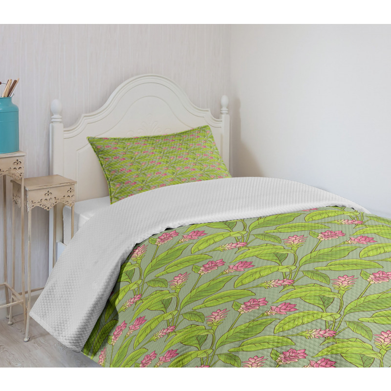 Turmeric Flower Blossom Bedspread Set