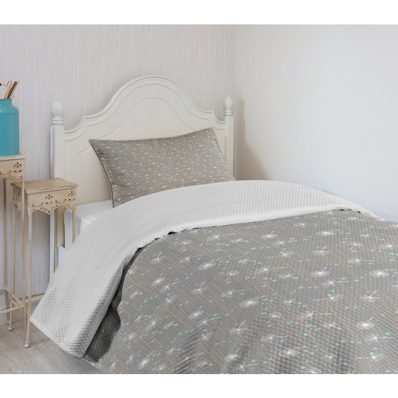 Dots Lines and Dandelions Bedspread Set