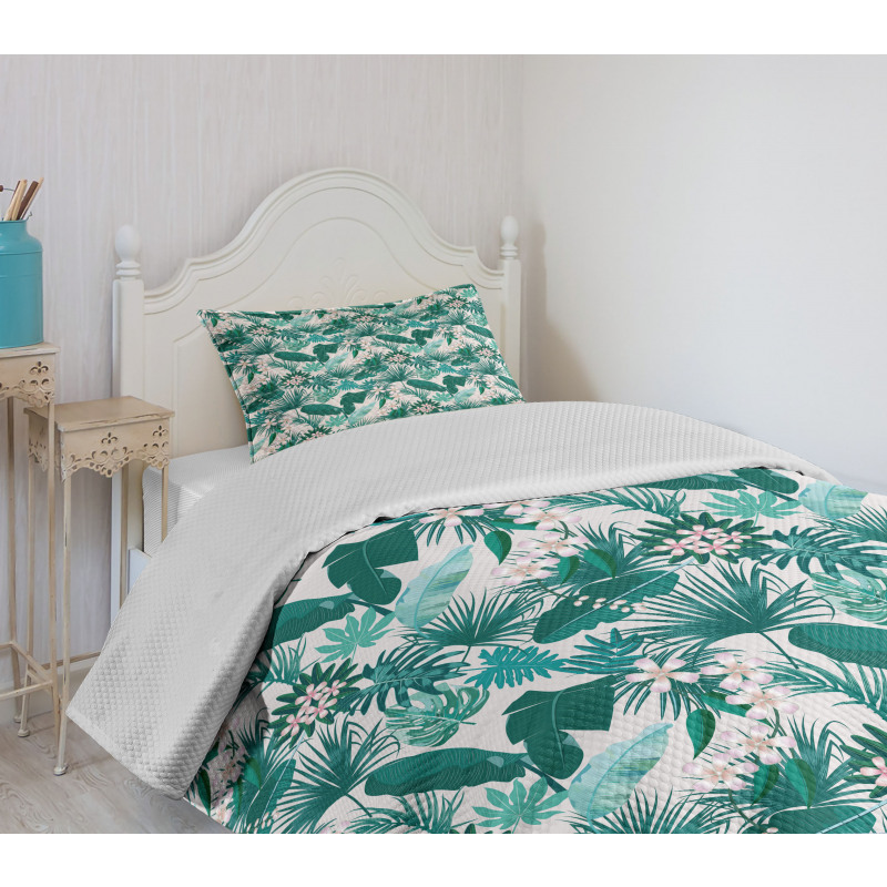 Tropic Botanical Bloom Art Bedspread Set