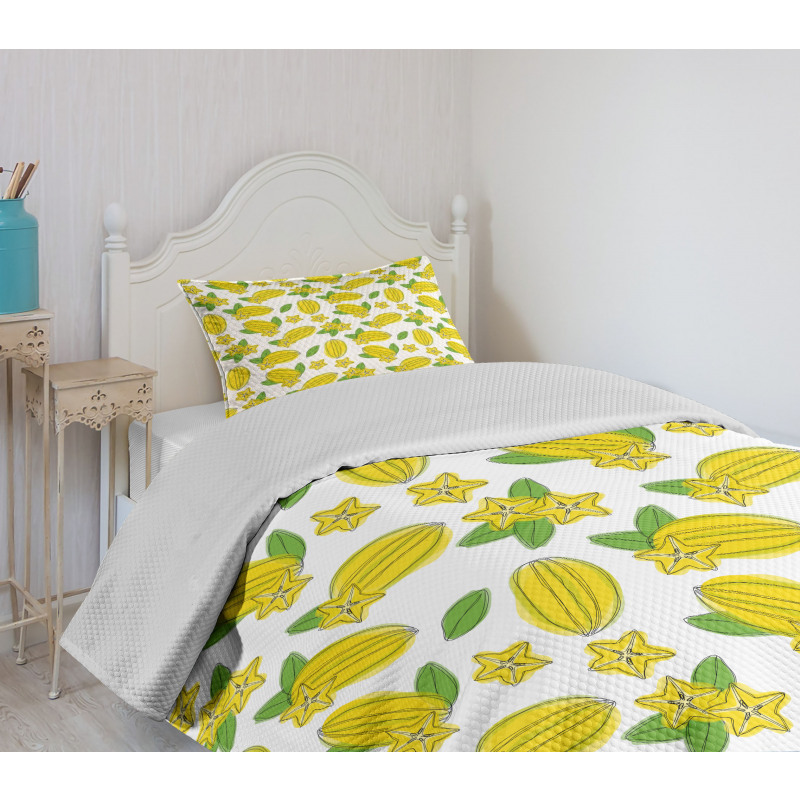 Carambola Star Fruit Exotic Bedspread Set