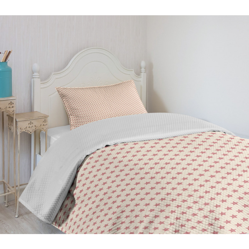 Repetitive Stars Soft Tones Bedspread Set